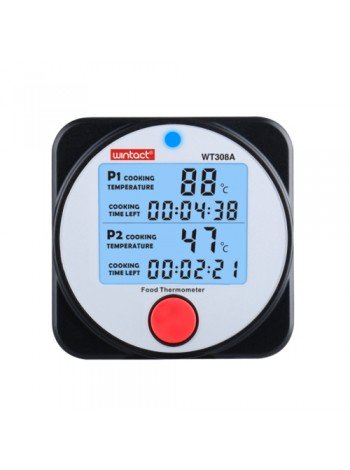 Термометр для гриля (мяса) 2-х канальный Bluetooth, -40-300°C  WINTACT WT308A