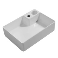 Раковина накладная Mixxus Premium STYLE-0201 520х375х140 мм с донным клапаном и отверстием под смеси