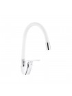 Смеситель для кухни белый с гибким изливом Kroner KRM Odra - C032WHI