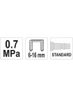 Степлер пневматический YATO: P = 7 Bar, для скоб h = 6-16 мм, w = 12,7 мм YatoYT-09201