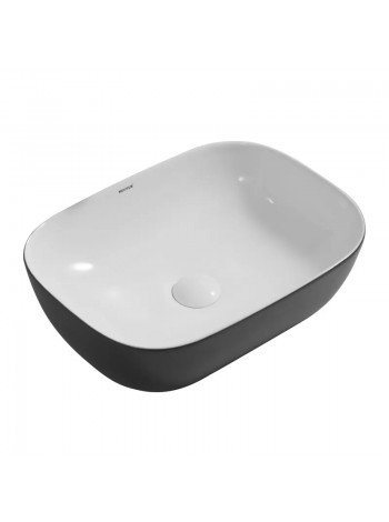 Раковина чаша у ванну Mixxus Premium DIVERSE-0112 чорно-біла 455х325х135 мм MP6542