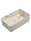 Раковина чаша у ванну Mixxus Premium QUADRO-0208 MARBLE 480х315х140 мм з переливом MP6518