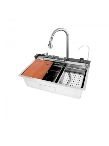 Мойка многофункциональная Mixxus MH7546-SET-06.SUS304 DECOR со встроенным смесителем MX9577