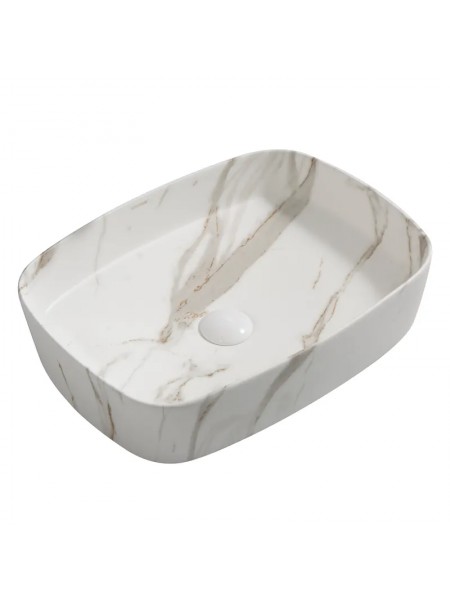 Раковина у ванну накладна Mixxus Premium BEVEL-0102 MARBLE 495х370х135 мм MP6519