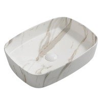 Раковина в ванную накладная Mixxus Premium BEVEL-0102 MARBLE 495х370х135 мм MP6519