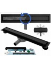 Трап для душу під плитку 60 см з поворотним сифоном Neo&Pure Pro Black 600 REA-G8905 чорний