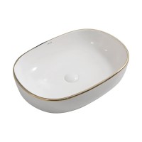 Раковина чаша у ванну Mixxus Premium ELLIPSE-0105 EDGE GOLD 600х400х150 мм MP6564