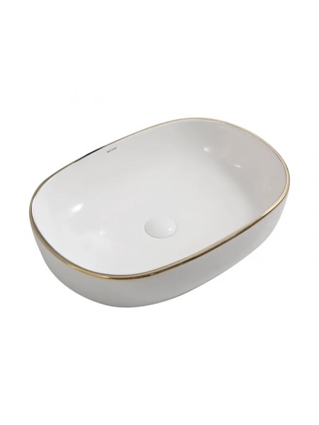 Раковина чаша у ванну Mixxus Premium ELLIPSE-0105 EDGE GOLD 600х400х150 мм MP6564