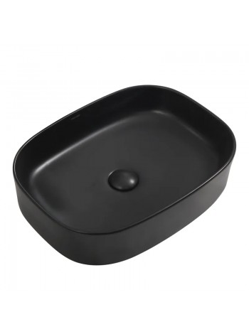 Раковина накладная чёрная 510х370х120 мм Mixxus Premium BEVEL-0103 MP6520