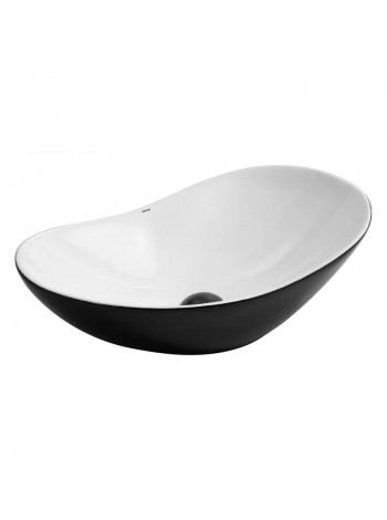 Раковина накладна чорно-біла Mixxus Premium WAVE-0105 620х360х160 мм MP6558