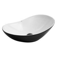 Раковина накладная Mixxus Premium WAVE-0105 WHITE-BLACK 620х360х160 мм MP6558