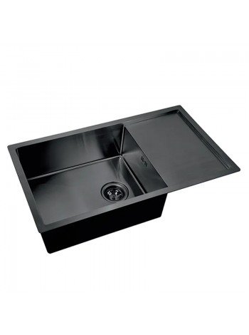 Мийка на кухню чорна з крилом врізна під стільницю Mixxus MX7844-PVD-Black MX0561