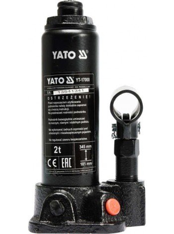 Гідравлічний домкрат пляшковий 2 тонни Yato YT-17000