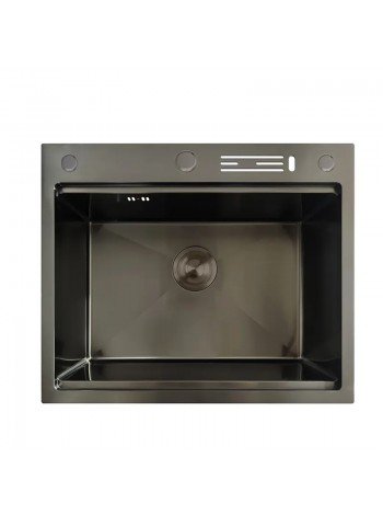 Мойка кухонная из нержавеющей стали Mixxus MH6050-SK Nano-Black MX1942 графит