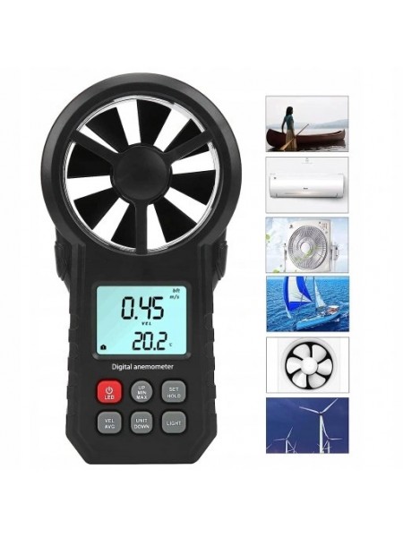 Крильчатий Анемометр 0,3-30м/с, -10-45°C WINTACT WT87A