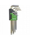 Набор шестигранников дюймовых с шаром TOPTUL 1/16"-3/8" 9ед. GBAL0901