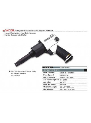 Гайковерт пневматичний TOPTUL 3/4" 813N/m 6300 об/хв KAAB2460