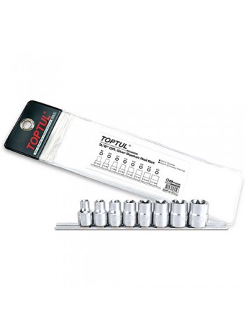 Набор головок TORX 3/8" E8-E20 8ед.(звезда Давида)  Toptul GAAG0802