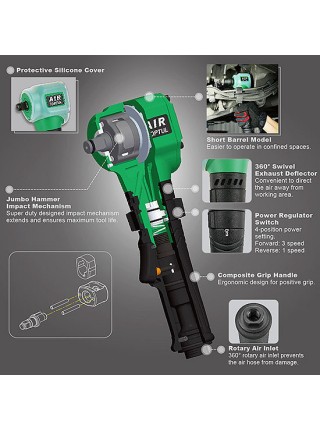 Гайковерт для шиномонтажу пневматичний TOPTUL 1/2" 407N/m 6500об/хв KAAS1630