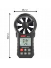 Анемометр крыльчатый USB, Bluetooth 0,3-30м/с, -10-45°C WINTACT WT87B
