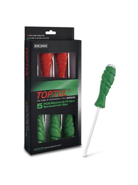 Набор отверток  5 ед. ударные SUPER GRIP  TOPTUL GAAE0509