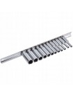 Набор головок длинных на планке TOPTUL 1/4" 12ед. 4-13мм GAAQ0802U