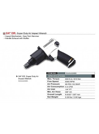 Гайковерт пневматичний TOPTUL 3/4" 813N/m 6300 об/хв KAAA2460