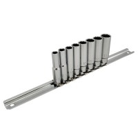 Набір головок довгих 12-гр. 1/4" 8ед. 6~13мм (на планці) TOPTUL GAAQ0804U-12