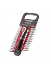 Набор головок 1/4" 4-14 мм., TORX, PH, HEX, FD, удлинитель, рукоятка с храповым механизмом 72 зуба, 28ед., Cr-V STORM INTERTOOL ET-8018