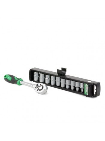 Набір головок 10шт. 1/2"-8,10,12,13,14,15,16,17,18,19 мм з тріскачкою INTERTOOL ET-6013