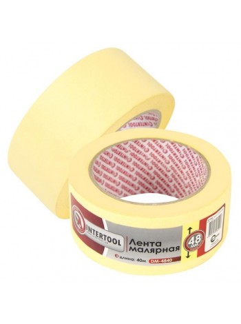 Малярська стрічка 48мм, 40м, жовта INTERTOOL DM-4840