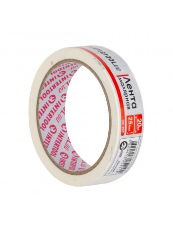 Лента малярная 25мм, 20м, белая INTERTOOL DM-2521
