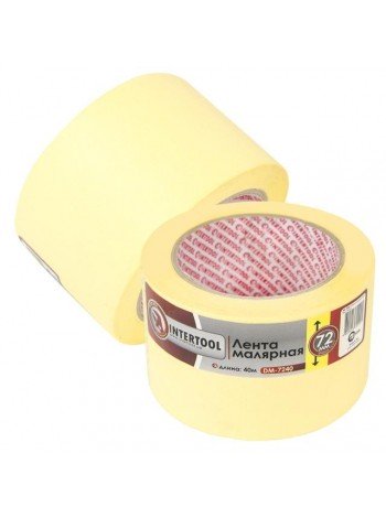 Лента малярная 72мм, 40м, желтая INTERTOOL DM-7240