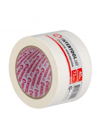 Лента малярная 72мм, 40м, белая INTERTOOL DM-7241