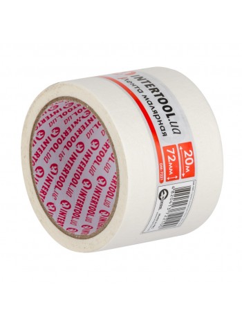 Стрічка малярна 72мм, 20м, біла INTERTOOL DM-7221