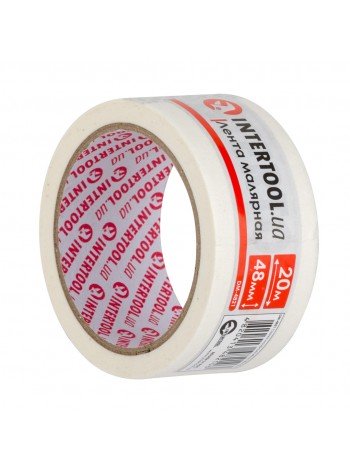 Лента малярная 48мм, 20м, белая INTERTOOL DM-4821