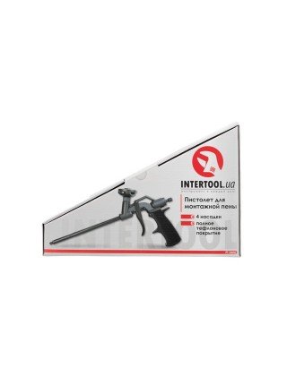 Пістолет для монтажної піни з повним тефлоновим покриттям професійний INTERTOOL PT-0606 Пістолет для монтажної піни з повним тефлоновим покриттям професійний INTERTOOL PT-0606