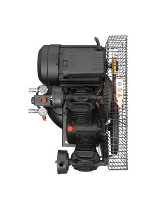 Компрессор 100 л, вертикальный, 3 кВт, 220 В, 10 атм, 500 л/мин, 2 цилиндра INTERTOOL PT-0017