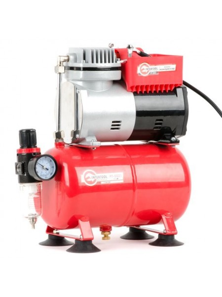 Безмасляний компресор 3 л, 0.3 кВт, 220 В, 3.2 атм, 50 л/хв INTERTOOL PT-0001