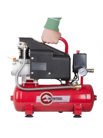 Компрессор 9 л, 0.75 кВт, 220 В, 8 атм, 160 л/мин INTERTOOL PT-0002