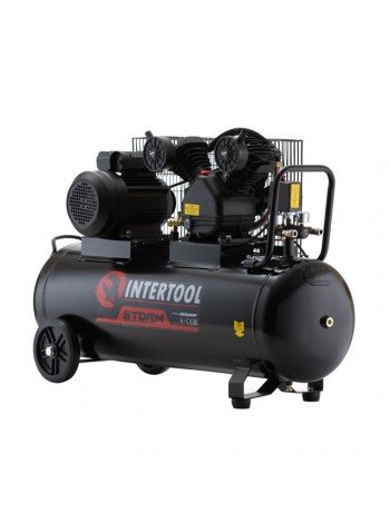 Компрессор 50 л, 3 кВт, 220 В, 10 атм, 500 л/мин, 2 цилиндра INTERTOOL PT-0016