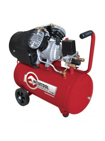 Компресор 50 л, 2.23 кВт, 220 В, 8 атм, 354 л/хв, 2 циліндра INTERTOOL PT-0004