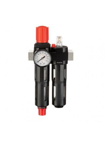 Блок подготовки воздуха 1/4", 5мкм, 850 л/мин, металл, профессиональный INTERTOOL PT-1435