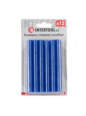 Комплект блакитних клейових стрижнів 11.2 мм*100мм, 12шт. INTERTOOL RT-1052