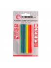 Комплект кольорових клейових стрижнів 7.4 мм*100мм, 12шт INTERTOOL RT-1031