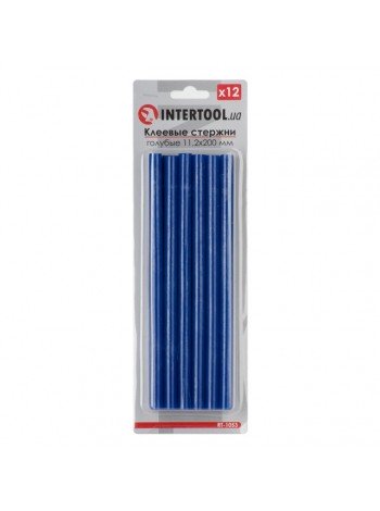 Комплект блакитних клейових стрижнів 11.2 мм*200мм, 12шт. INTERTOOL RT-1053