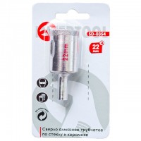 Алмазне свердло трубчасте по склу та кераміці 22 мм INTERTOOL SD-0354