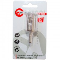 Алмазне свердло трубчасте по склу та кераміці 20 мм INTERTOOL SD-0353