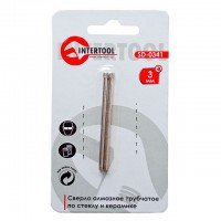 Сверло алмазное трубчатое по стеклу и керамике 3 мм INTERTOOL SD-0341