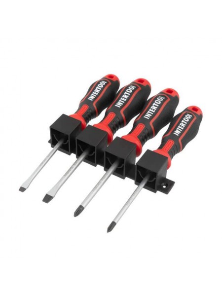 Набір викруток 4 од (SL5.0 * 100мм, SL6.0 * 100мм, PH1 * 100мм, PH2 * 100мм), STORM INTERTOOL VT-3434